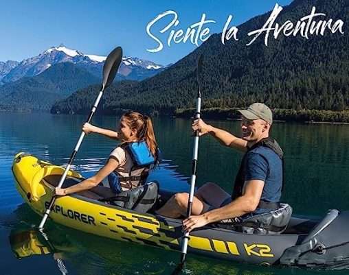 Intex 68307 - Kayak hinchable Explorer K2 con 2 remos - 312 x 91 x 51 cm